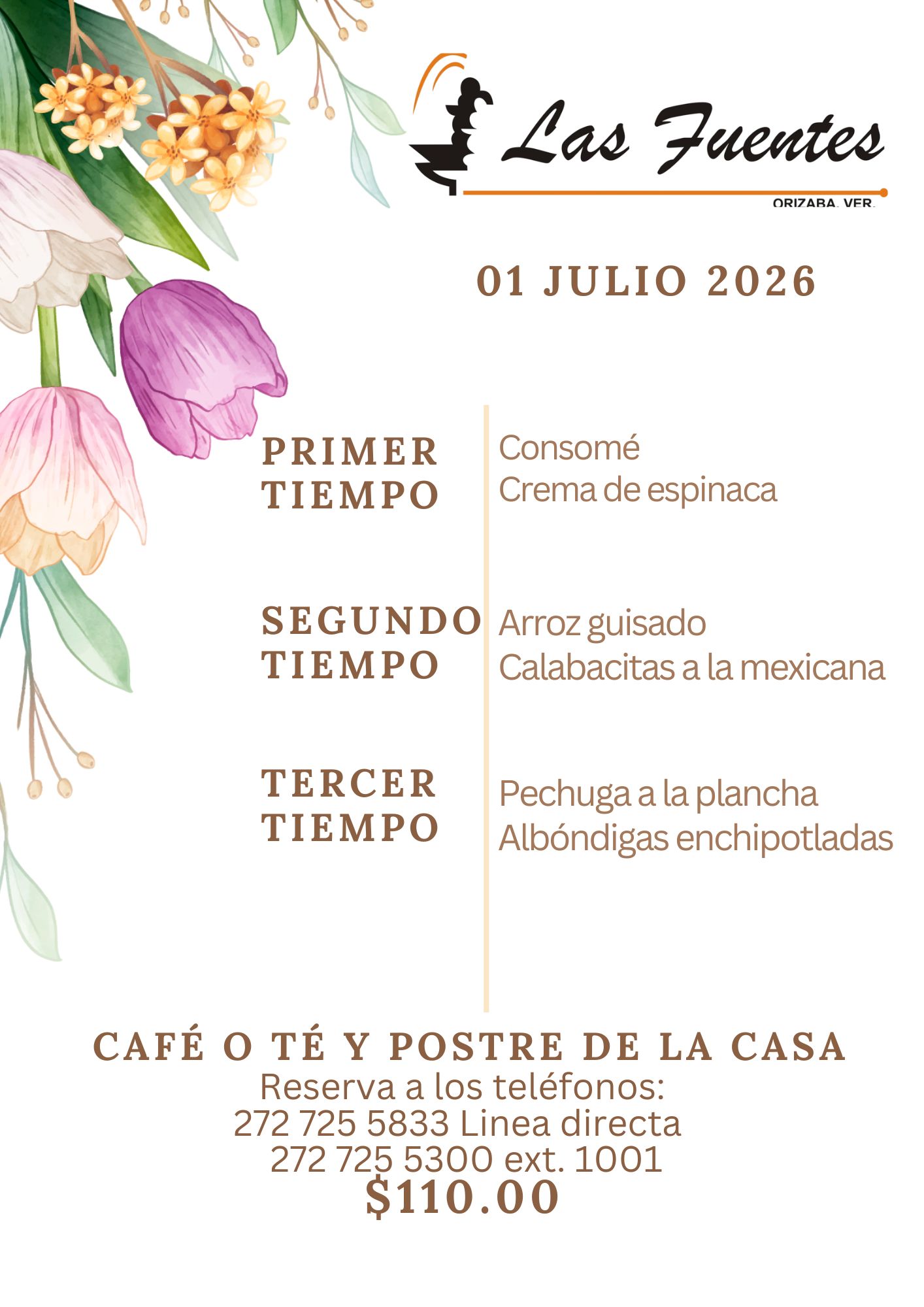 MENU DEL DIA MIERCOLES 01/07/2026